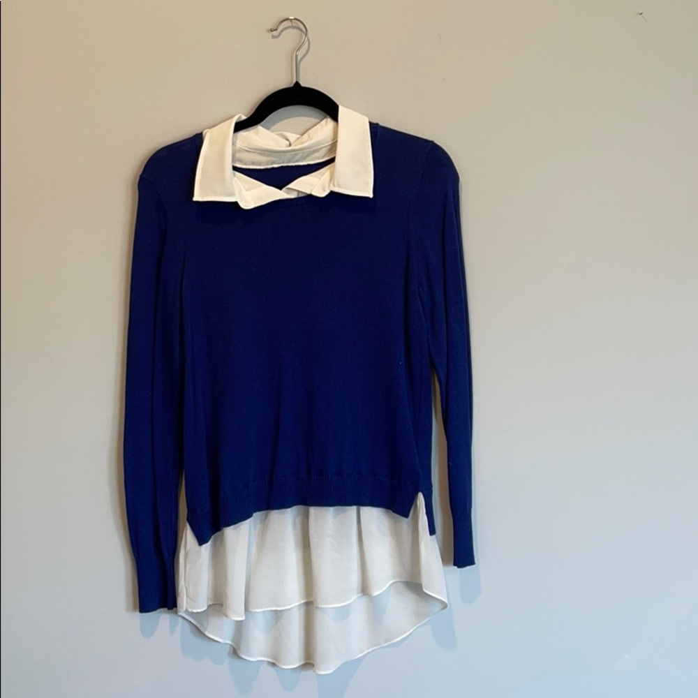 blue sweater blouse